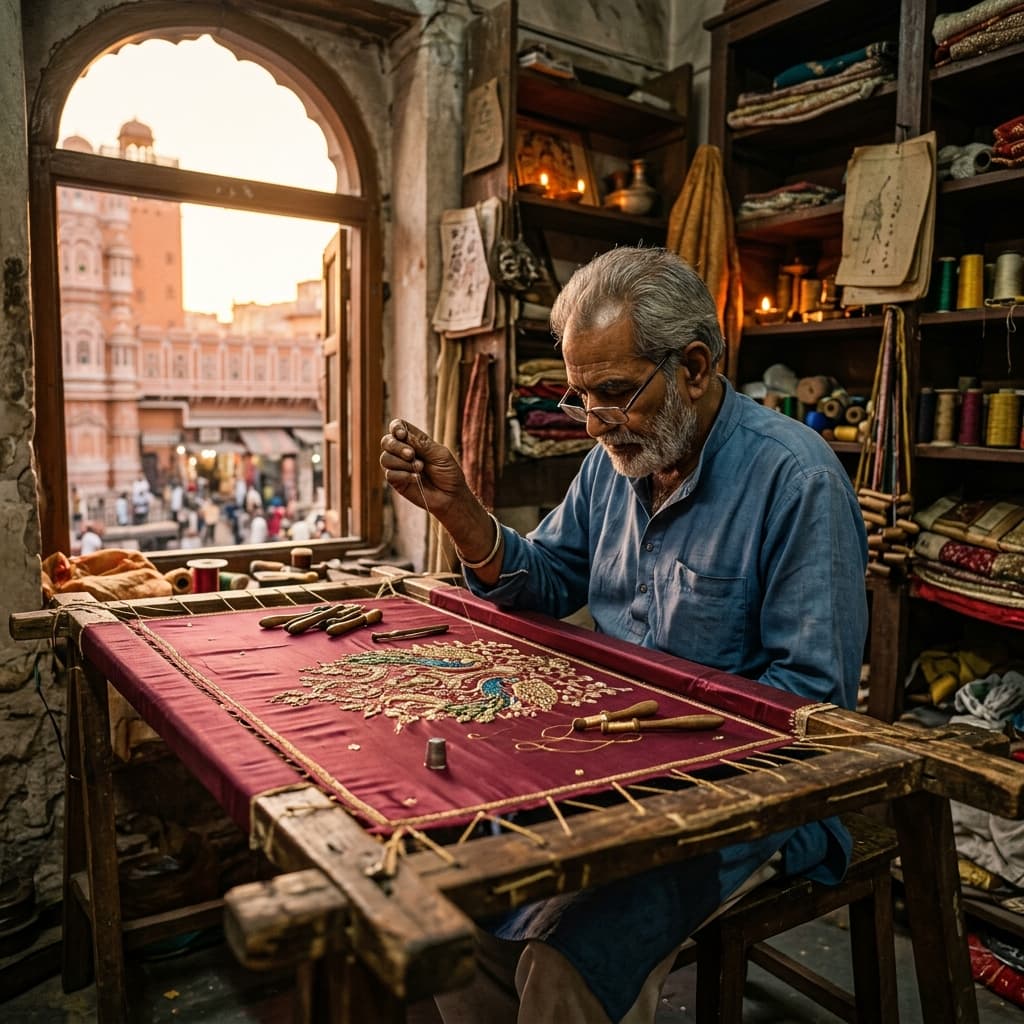 Master Tailor Karigar Crafting Bespoke Custom Outfit on Vastrik Store